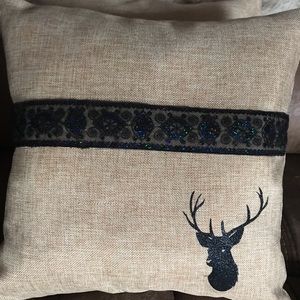His and Hers buck head toss pillows.